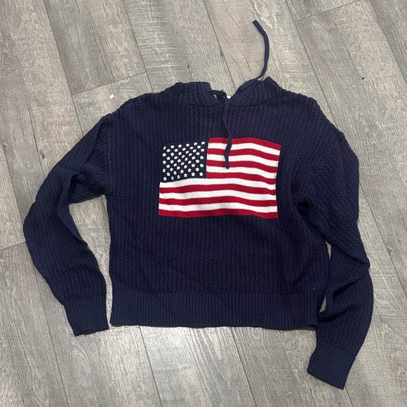 Universal Thread Sweaters - Universal Thread Navy Sweater with American Flag
